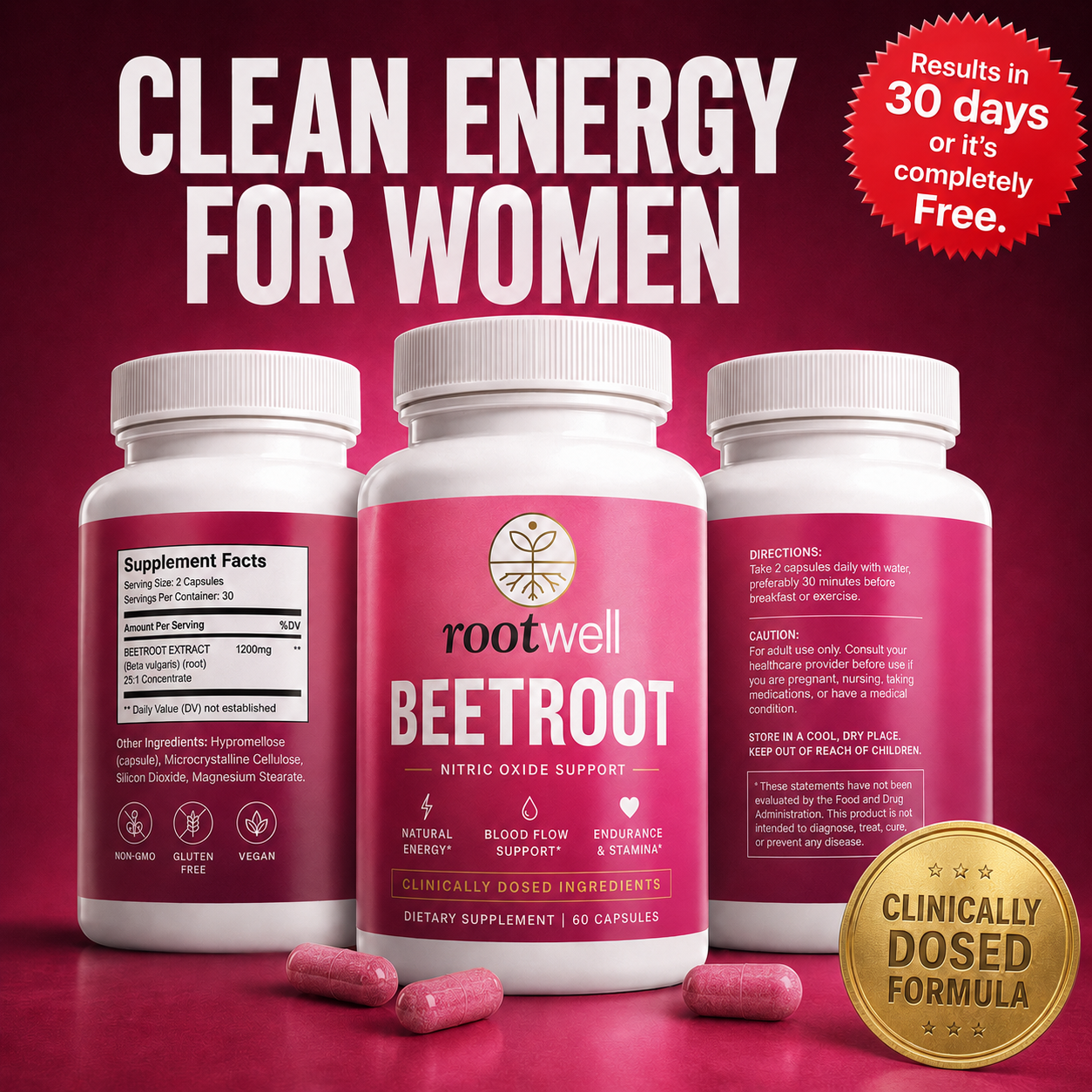 RootWell Beetroot Nitric Oxide — Clean Energy Without the Crash