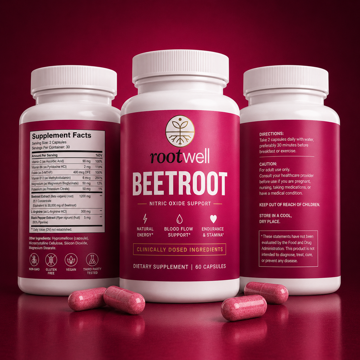 RootWell Beetroot Nitric Oxide — Clean Energy Without the Crash