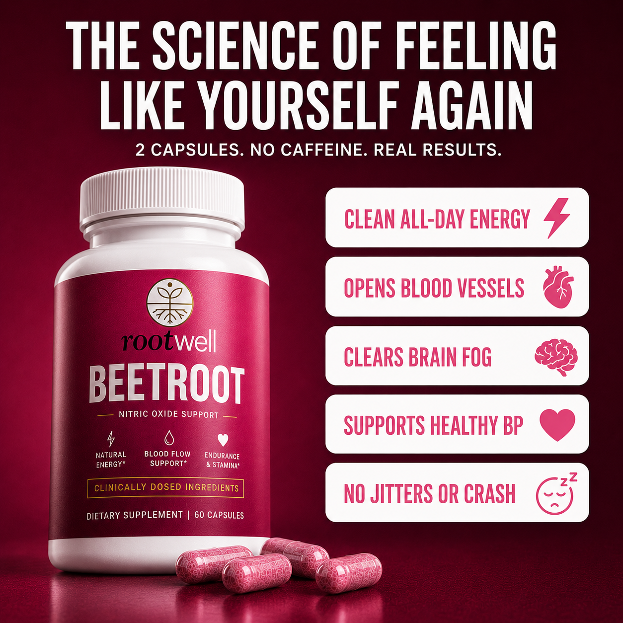 RootWell Beetroot Nitric Oxide — Clean Energy Without the Crash